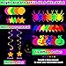 Sumind Neon Halloween Decorations Glow in the Dark Party Favors Ghost Balloons Neon Garlands with Pumpkin Spider Bat Star Swirl Hanging for Halloween Glow Pool Birthday Party Supplies