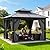 DWVO 10x10ft Gazebo Hardtop Double Roof Polycarbonate Canopy Outdoor with Netting and Shaded Curtains, Aluminum Frame Garden Tent for Patio, Backyard, Deck and Lawns, Gray