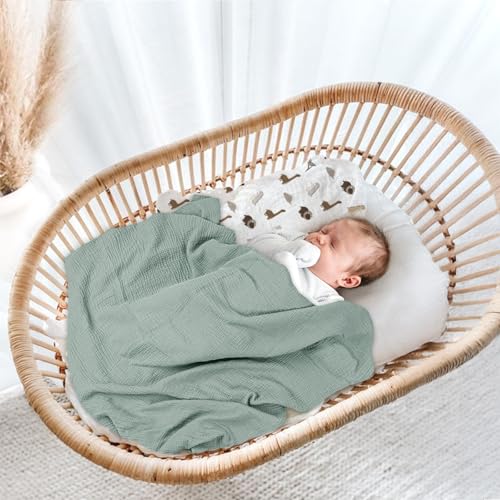 Image of lulumoon Baby Muslin Swaddle Blankets: Soft Receiving Blanket for Newborn - Cotton Swaddling Blanket for Neutral 2Pack