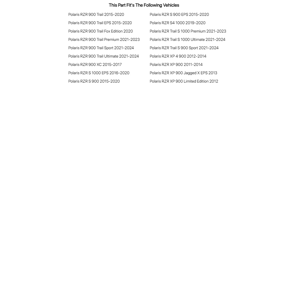 TUSK Modular UTV Storage Pack Black For POLARIS RZR 900 Trail Fox Edition 2020