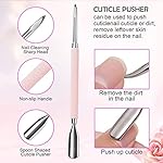 Makartt Cuticle Trimmer with Cuticle Pusher, 3 PCS Pink Nail Cuticle Nipper Professional Pedicure Manicure Tools with Stainless Steel Dual End Pusher, Nail Scraper - Image 3