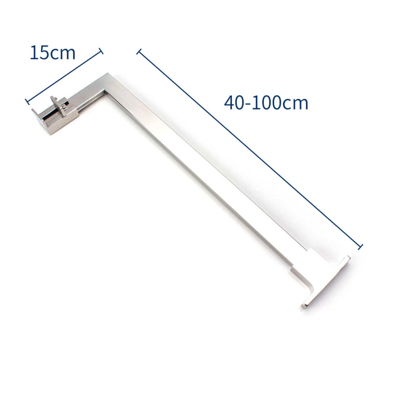 Stabilizator w kształcie litery L uchwyt stabilizujący drążek do ściany prysznicowej Walk In stal szlachetna srebrny 90 cm