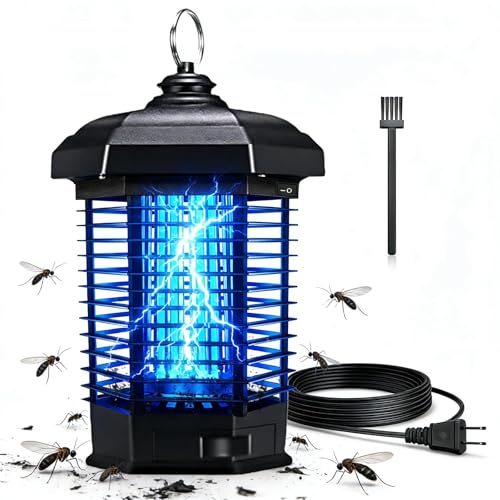 Bug Zapper Outdoor & Indoor, 4200V Electric Mosquito Killer with 15W Attracting Lamp, Waterproof Insect Trap for Yard, Home, Balcony & Garden