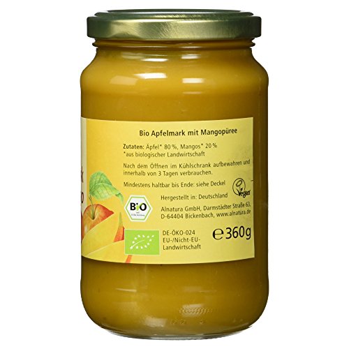Alnatura Bio Apfelmark mit Mango, Vegan, 360g