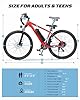 Qlife Racer Electric Bike for Adults - 21-Speed Mountain Ebike with Peak 1200W 28MPH Brushless Motor, 48V10.4Ah Removable Battery, 27.5X2.1 Tire Step Over E-MTB, Up to 50 Miles, E Bikes Red #5