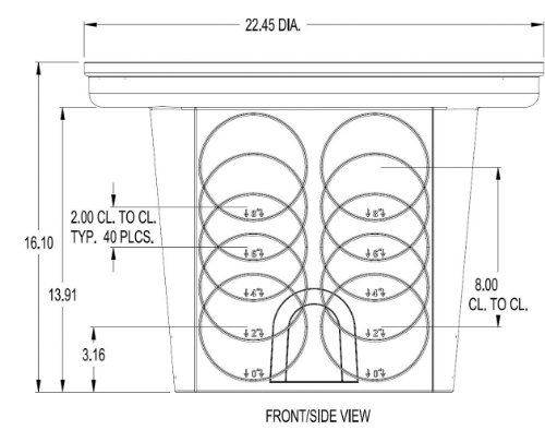 StormDrain FSD-3017 20 in. Large Round Catch Basin with Black Grate Kit