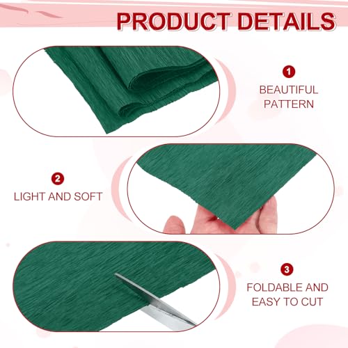 Image of MECCANIXITY Crepe Paper Roll 7.5ft Long 20 Inch Wide for Wedding Ceremony Various Large Festivals Decoration, Green