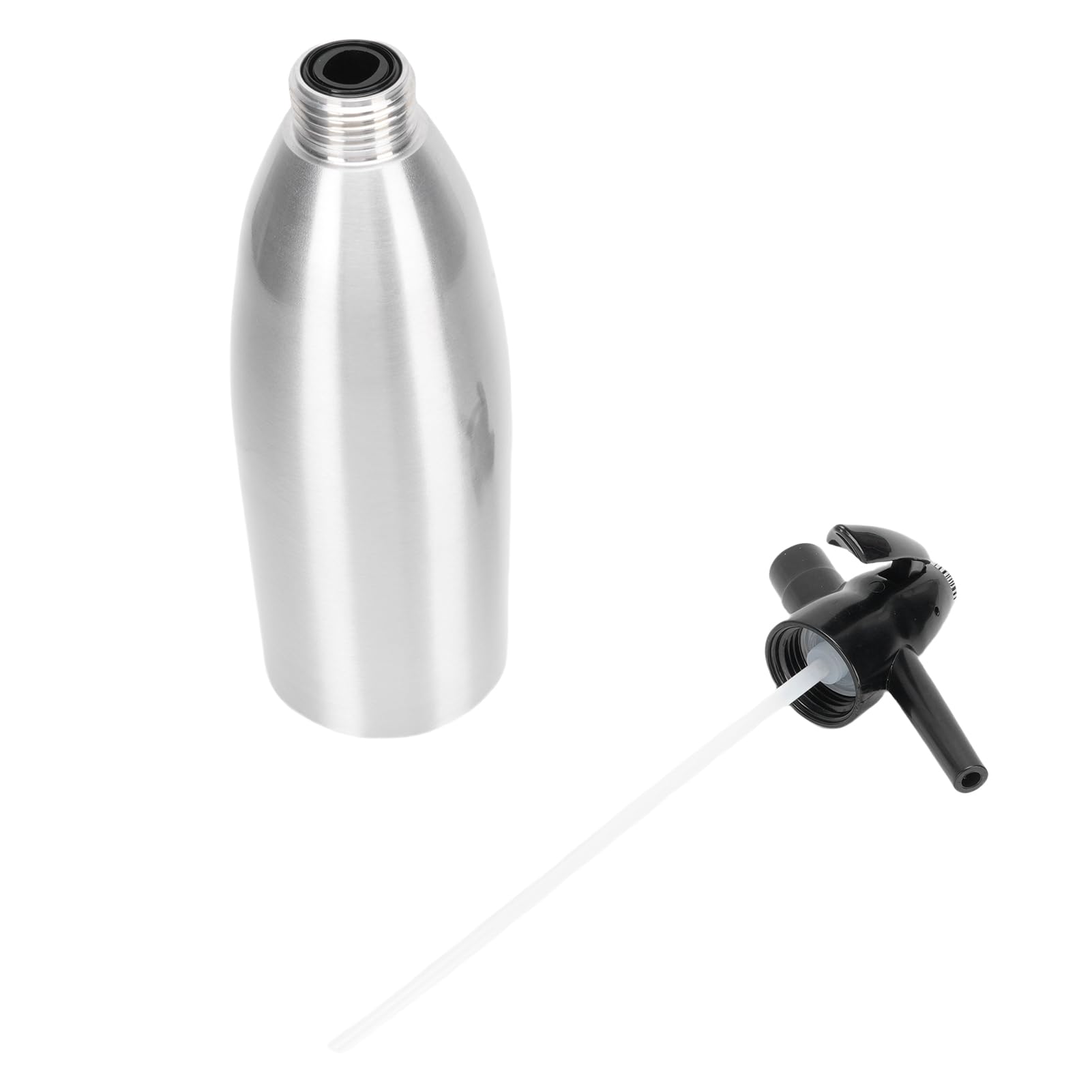 Aramox Fabricante de Agua con Gas Fabricante de Refrescos Portátil con Sifón de Refresco de Aluminio 1L Operación Rápida Diseño Compacto para el Hogar Bar Cocina Picnic Camping Uso Al Aire Libre