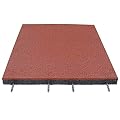RevTime Easy-DIY Ultra Thick Interlocking Outdoor Rubber Tiles 20" x 20" x 1 3/4”, 45mm Thick for Playground, Outdoor Gym Floor, Sports Deck, Backyard Play Area (Pack of 2) Red