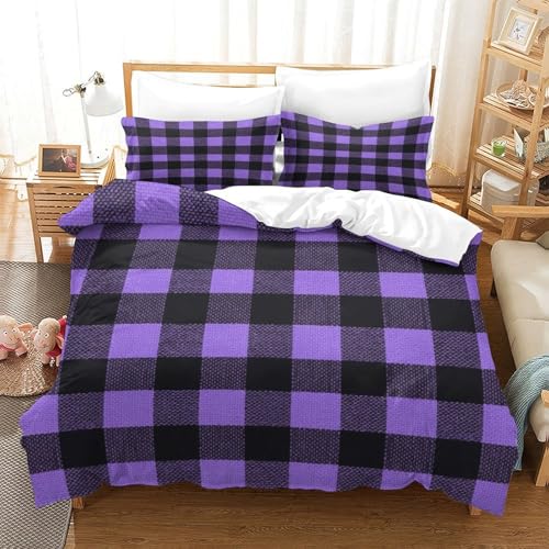 Parure de lit imprimée 3D résistante haut de gamme en microfibre violette douce