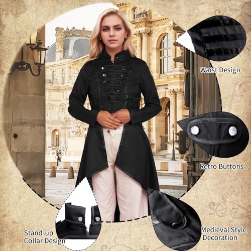 Gothic Jas Carnaval Zwart Vrouwen