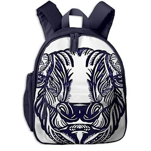 Mochilas Infantiles  Bolsa Niño Bebe Guarderia Escolar con Red Bull Head Big para Niños