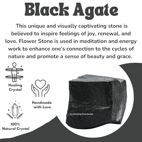 Image of Amazing Gemstone Black Agate Raw Crystals and Healing Stones, Natural Rocks for Tumbling - DIY Raw Stones and Crystals, 2 Pieces
