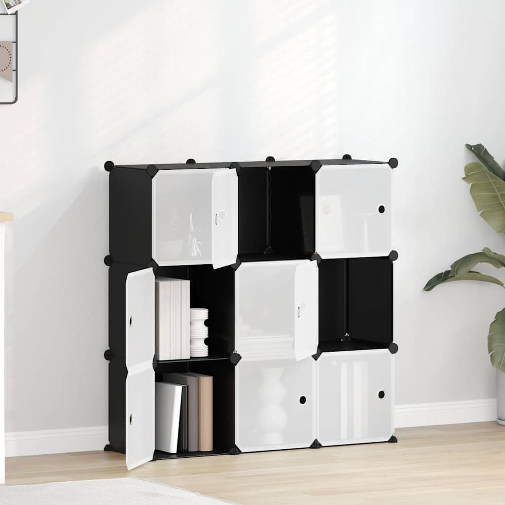 Estantería de Cubos 9 Compartimentos PP Negro