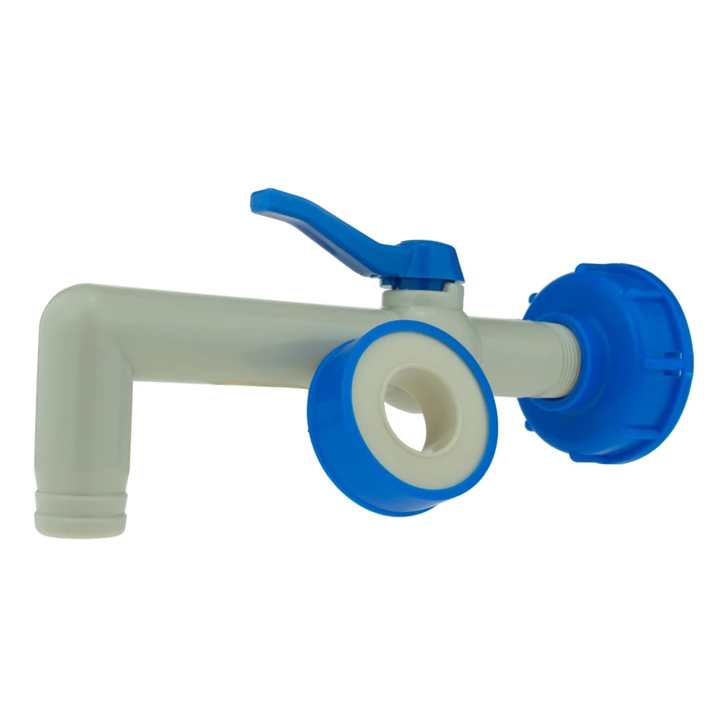 IBC Tank Fittings Selection - S60x6 & S100x6 Adapters - Male, Female, Threaded, Barbed, Valves, Spouts, MDPE Options (90° Spout (S60x6))