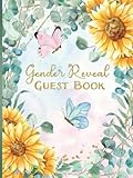 Photo Gallery gender reveal guest book: large hardcover for party with baby predictions & advice. bonus gift log & photo page. keepsake gift for parents. sunflower & butterfly design. Photo Gallery gender reveal guest book: large hardcover for party with baby predictions & advice. bonus gift log & photo page. keepsake gift for parents. sunflower & butterfly design.