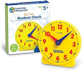 Learning Resources LER2095 Big Time Student, Teaching & Demonstration Clock, 12 Hour, Ages 5 12Hr, Multicoloured