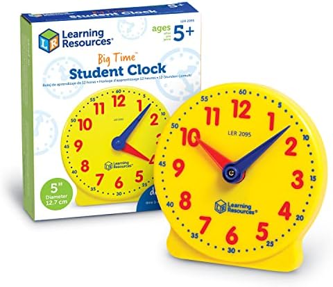 Learning Resources Big Time Student Clock 12 HR