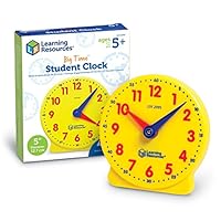 Learning Resources Big Time Student Clock, Teaching & Demonstration Clock, 12 Hour, Ages 5+