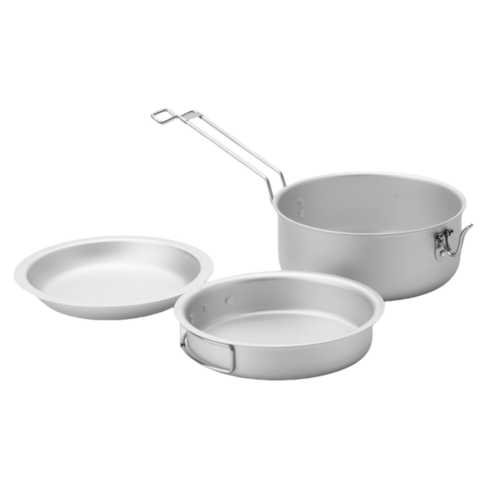 Ollas de cocina de camping con mango plegable, ollas de cocina al aire libre, utensilios de cocina para camping, utensilios de cocina fáciles de limpiar, vajilla con mango plegable