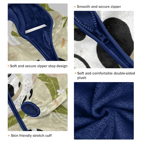 Cow Snail Pattern with Leaves Toddler Fleece Jacket Girl Boys Hooded Fleece Jacket Coat Warm Outwear Zip-up 3-10T3