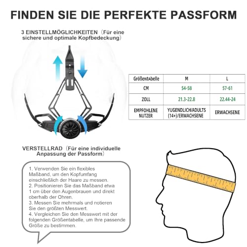 Fahrradhelm Herren Damen, Leichter MTB Helm mit Visier fürs Fahrrad – Ansicht 6