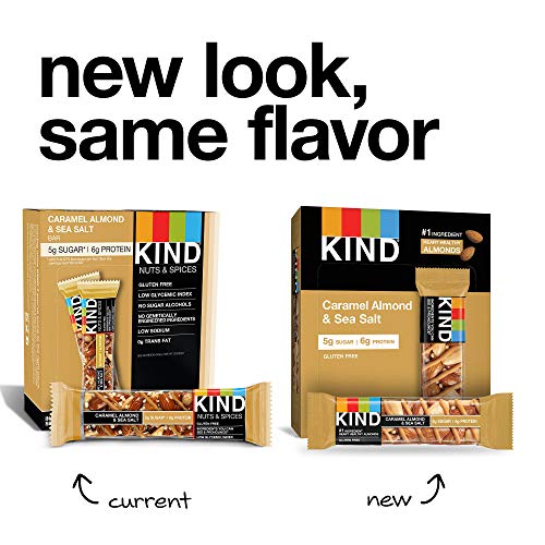 Kind Bars, Caramel Almond & Sea Salt, Healthy Snacks, Gluten Free, Low Sugar, 6G Protein, 12 Count #TOP4