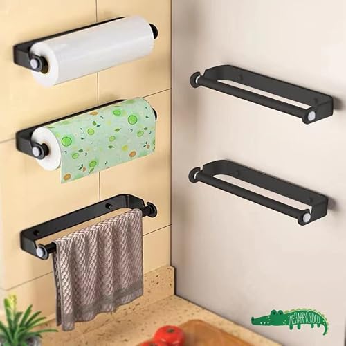 The Happy Croco I Paper Towel Holder, Three Mount Options: Adhesive And Screw. Can Be Mounted On The Wall Or Under The Cabinet. Comfortable Hanging Roll Paper Holder. #TOP4