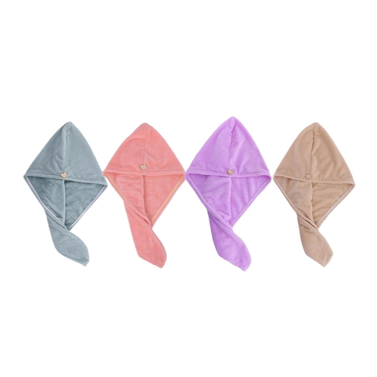 Turbante Per Capelli Asciugamano for capelli ad asciugatura rapida Cappello for dei for donna da bagno in microfibra solido Tappo for super assorbente Turbante(4PCS)