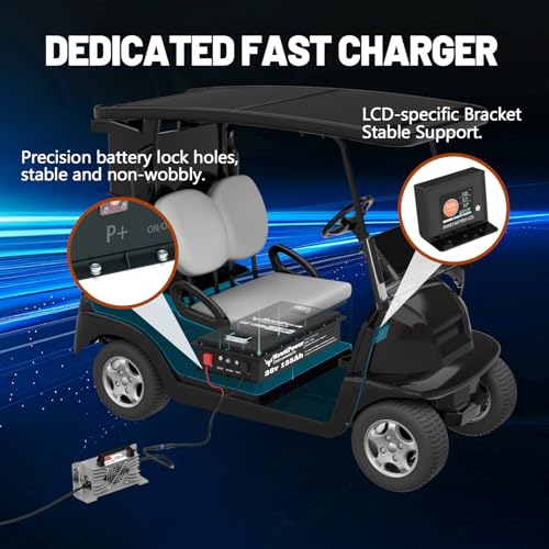 Image of 48V 135Ah Golf Cart Lithium LiFePO4 Battery with Charger and 200A BMS Grade A Cells Deep Cycle Rechargeable Battery,10000+ Cycles,Perfect for Golf Cart,Off Grid Applications (48V 135Ah-GC-Chr)
