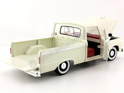 Miniatura 4 de Sunstar 1302 - Camión pickup de cabina personalizada Ford F-100 1965 blanco con interior rojo 118 fundido a presión modelo de automóvil