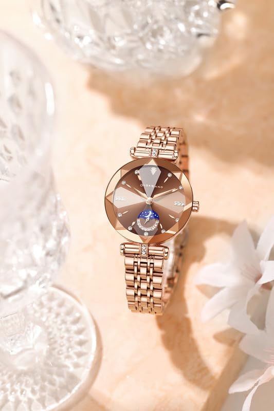 Image of Giordano Premium Watch for Women - Elegant Round Cut Glass Dial with Stainless Steel Strap & Quartz Movement