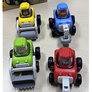 Eterfun 4 in 1 Press and Go Car Toy Set for Toddlers 1-3, Baby Engineering Vehicle Racing Cars Toys for Toddlers 6-9-12-18 Months, First Birthday Gifts for 1-2 Years Old Boys Girls