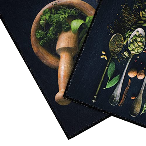 Upnupco Artistic And Colorful Kitchen Rugs Kitchen Mats For Floor Non Slip Kitchen Rugs And Mats Kitchen Mat Set Farmhouse Kitchen Rugs And Mats Kitchen - Spicy Art - 2 Pieces - 30"X17" + 47”X17 #TOP5