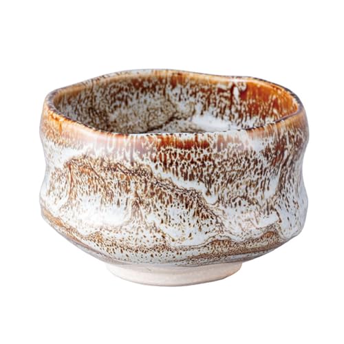 Waraku Fuuka Japanese Traditional Handcrafted Matcha Chawan Tea Bowl Cup Ceremony Tableware Pottery (Ame Yuu)