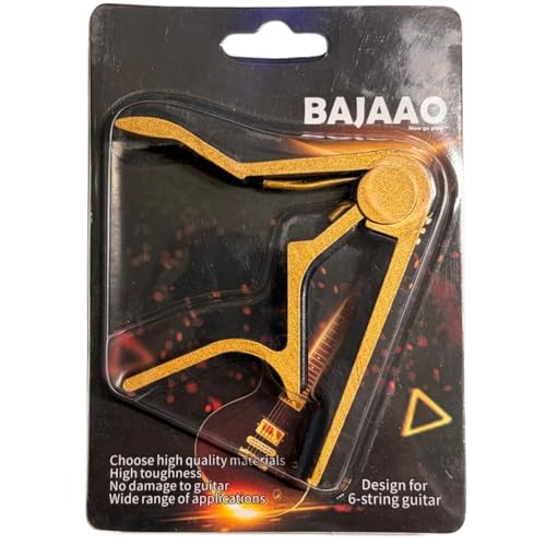 Image of Bajaao Metal Capo For Guitar, Ukulele, Mandolin & Banjo (Yellow)