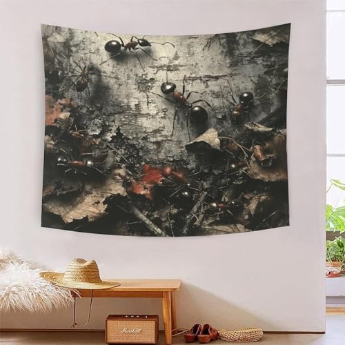 Tapisserie fourmis 3D grand format 180x230cm : tenture murale en tissu