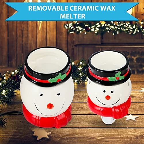 Kobodon Christmas Wax Melt Warmer, Candle Wax Warmer For Scented Wax Gift Wrap, Cheap For Women And Men Or Mom And Dad（Christmas Snowman Set） #TOP2