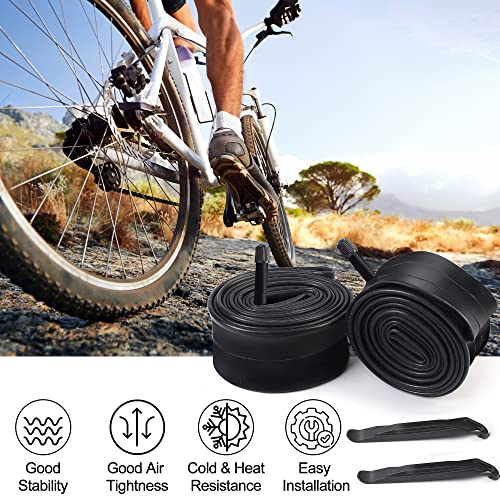 Lotfancy 29 Inch Bike Tube, 2 Pack, 29 X 1.95, 29 X 2.10, 29 X 2.125 Bicycle Inner Tube With Schrader Valve(32Mm), Plus 2 Tire Levers #TOP4