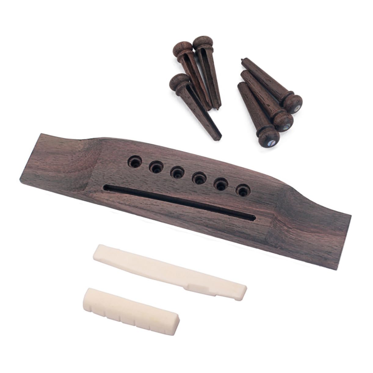 Toyvian 3 zestawy gitary, mostek kostny, gitara, akustyczna, siodło, do gitary akustycznej, mostku basowego, części T, orzech klasyczny, drewniany mostek strunowy, pusty
