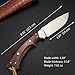HUAAO EDC Fixed Blade Knife with Sheath, 8.9’’ D2 Steel Full Tang Survival Knife, Camping Bushcraft Knife with Rosewood Handle for Hunting Hiking