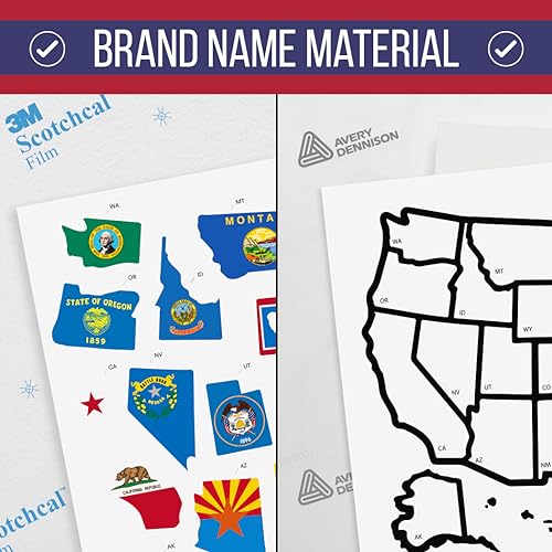 image for Lushleaf Designs RV State Map Sticker Travel Map - 14.5