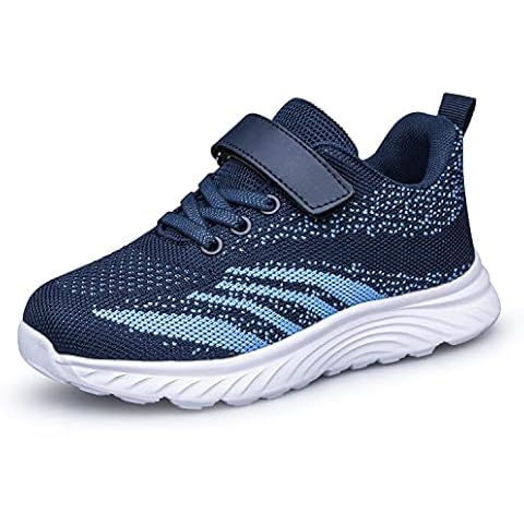 Boys Breathable Navy Blue Running Trainers Cover