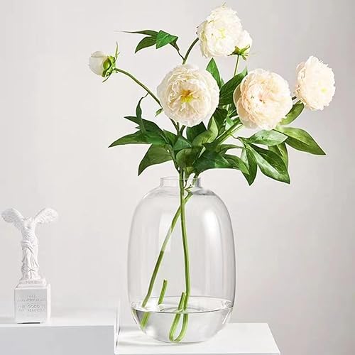 Miniatura 5 de Jarrón de vidrio ámbar para flores, jarrón alto de vidrio para decoración de suelo, jarrones decorativos para centros de mesa del hogar, decoración