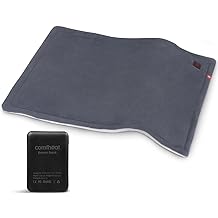 Portable Heating Pad with 5000mAh Battery Powered, 1.7LB Weighted Heat Pad Rechargeable for 1-3H Warmth Outdoor Travel, 3 Heat Settings, 12" x 16", Gray
