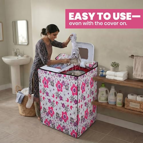 Image of DREAM CARE Waterproof & Dustproof Washing Machine Cover Top Load & Semi Automatic Suitable for 7 kg, 7.2 kg, 7.5 kg (83 x 95 x 51 cms)