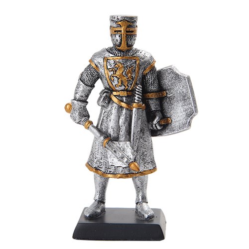 DOLL HOUSE MINIATURE 5" MEDIEVAL KNIGHT WITH MACE FIGURINE SUIT OF ARMOR