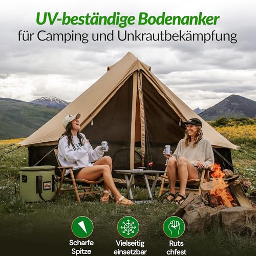 GARDENIX 100 Stück TerraPEG Erdanker Bodenanker Erdnägel für Gartenvlies Unkrautvlies Maulwurfnetz(100) – Ansicht 6