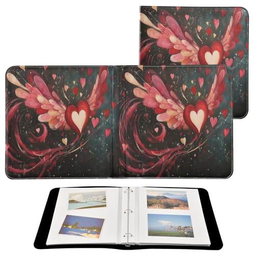 Álbum de fotos autoadhesivo DIY Scrapbook Album FLildon con diseño de corazones, 3 anillas, 40 páginas, tamaño 8x10 pulgadas para recuerdos miniatura 2