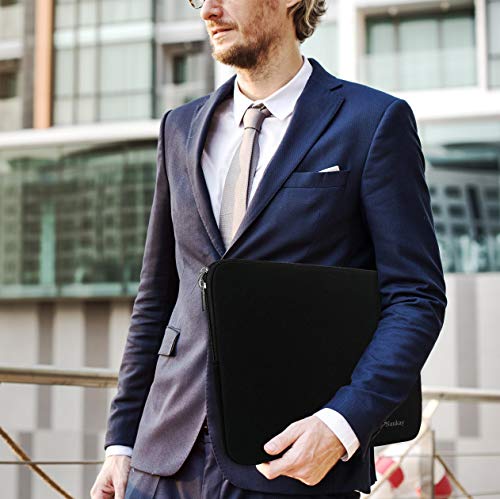 17 inch Laptop Sleeve Case, 17-17.3 Inch Resistant Neoprene Laptop Sleeve/Notebook Computer Pocket Case/Tablet Briefcase Carrying Bag Compatible Asus/Dell/Fujitsu/HP/Sony/Acer - (Black) - Thumbnail 4